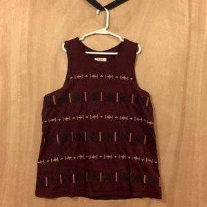 Madewell Burgundy Embroidered Tank